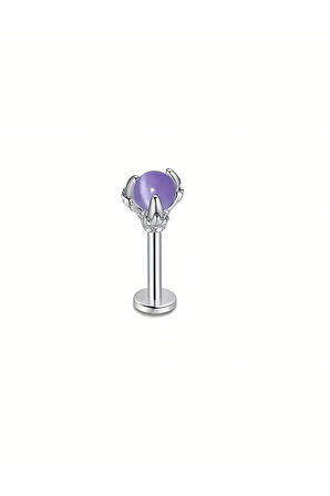Cerrahi Çelik Pençe Doğal Taş Lapis Çelik Tragus Piercing