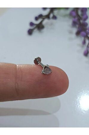 Cerrahi Çelik Pençe Doğal Taş Opal Çelik Tragus Piercing