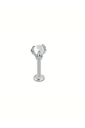 Cerrahi Çelik Pençe Doğal Taş Opal Çelik Tragus Piercing