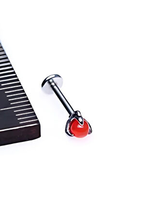 Pençe Doğal Taş Turuncu Çelik Tragus Piercing