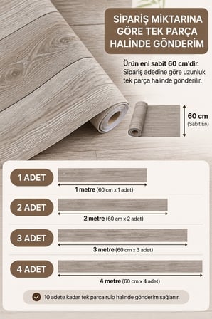 Deconitte Kendinden Yapışkanlı Parke Desen PVC Zemin Kaplama Folyo, Suya Dayanıklı Ahşap Görünümlü Yer Döşeme 60cmX100cm