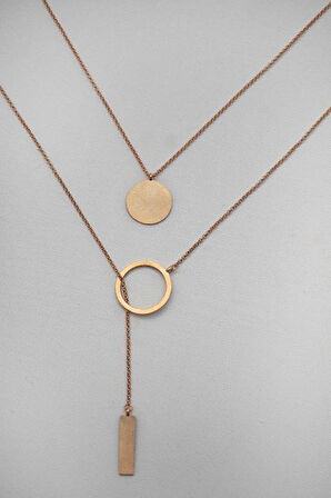 D-Circle İkili Kolye Rose