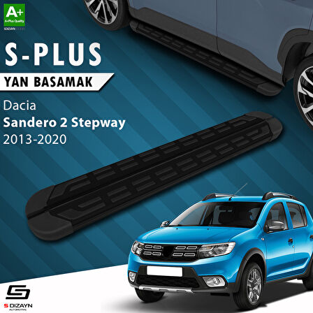 S-Dizayn Dacia Sandero 2 Stepway S-Plus Siyah Yan Basamak 173 Cm 2013-2020 A+ Kalite