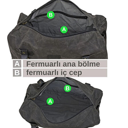 DARK COTTON 7104 Siyah Seyahat, Spor Suya Dayanıklı Kanvas Çantası, Hafta Sonu Çantası El Çantası