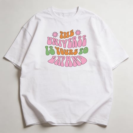 Universe Expand Oversize Pamuk 3 İplik Beyaz T-shirt