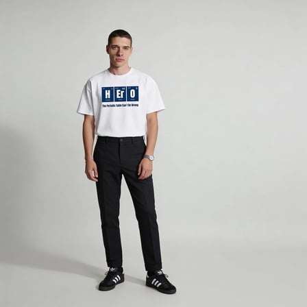 Hero Periodic Oversize 3 İplik Pamuk Baskılı Beyaz T-shirt