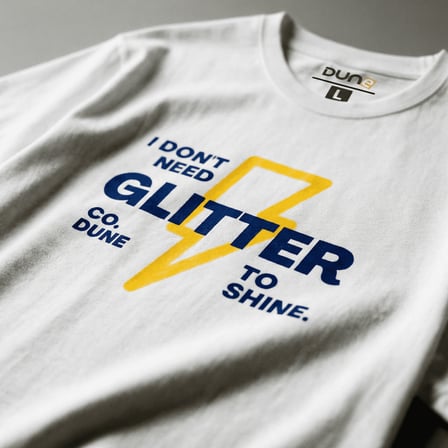Glitter Dune Co. Oversize 3 İplik Pamuk Baskılı T-shirt