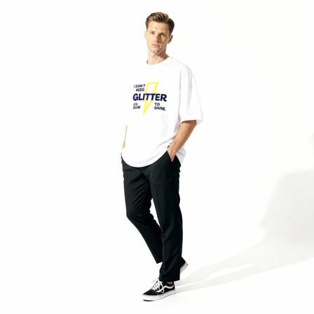 Glitter Dune Co. Oversize 3 İplik Pamuk Baskılı T-shirt