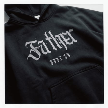 Father Dune Co. Oversize Pamuk 3 İplik Şardonlu Siyah Kapüşonlu SweatShirt