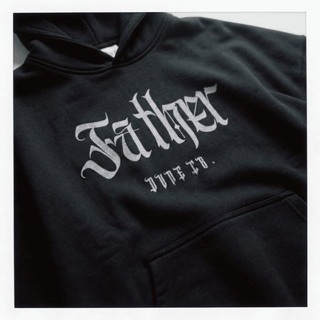 Father Dune Co. Oversize Pamuk 3 İplik Şardonlu Siyah Kapüşonlu SweatShirt