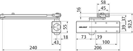 Assa Abloy DC 140 Dirsek Kollu Hidrolik Kapı Kapatıcı