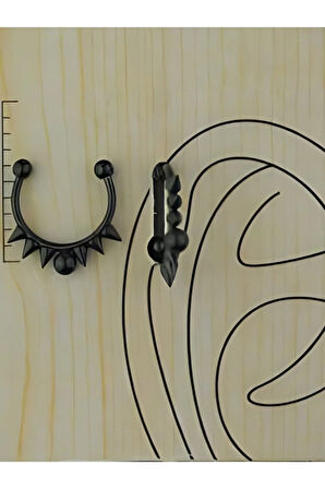Çelik Diken siyah halka piercing