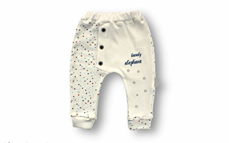 3-6 6-9 9-12 Ay Kutup Yıldızı Nakışlı Bandajlı Uzun Kollu Sweat 3lü Erkek Bebek Takımı Ekru