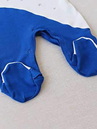 0-3 3-6 Ay Lucky Baby Nakışlı Es Çizgi Boy Şapkalı Erkek Bebek Tulumu