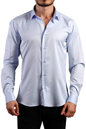 Mavi 8 Drop Ekstra Uzun Kol Dar Kesim Micro Kumaş Kol Düğmeli Slim Fit Erkek Gömlek - 197-4