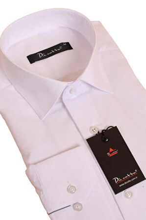 Beyaz Rahat Kesim Cepli Uzun Kol Regular Fit Erkek Gömlek  - 150-1