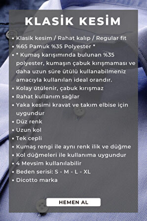 Lila Rahat Kesim Cepli Uzun Kol Regular Fit Erkek Gömlek  - 150-6