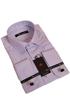 Lila Rahat Kesim Micro Kumaş Kol Düğmeli Regular Fit Erkek Gömlek - 190-3
