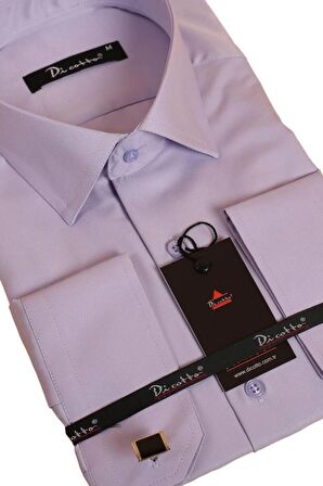 Lila Rahat Kesim Micro Kumaş Kol Düğmeli Regular Fit Erkek Gömlek - 190-3