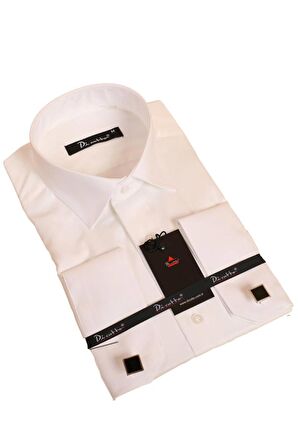 Krem Rahat Kesim Micro Kumaş Kol Düğmeli Regular Fit Erkek Gömlek - 190-10