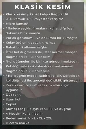 Kahverengi Rahat Kesim Micro Kumaş Kol Düğmeli Regular Fit Erkek Gömlek - 190-11