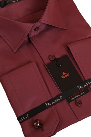 Mürdüm Dar Kesim Micro Kumaş Kol Düğmeli Slim Fit Erkek Gömlek - 201-23