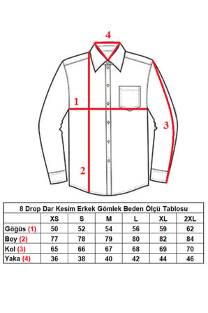 Beyaz Ekstra Uzun Kol 8 Drop Damatlık Ata Yaka Kol Düğmeli Slim Fit Smokin Gömlek - 013