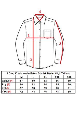 Lacivert Ekstra Büyük Yaka 4 Drop Rahat Kesim Micro Kumaş Kol Düğmeli Regular Erkek Gömlek // 189-12
