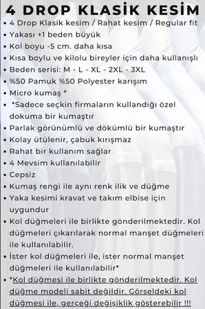 Açık Gri Ekstra Büyük Yaka 4 Drop Rahat Kesim Micro Kumaş Kol Düğmeli Regular Erkek Gömlek // 189-9