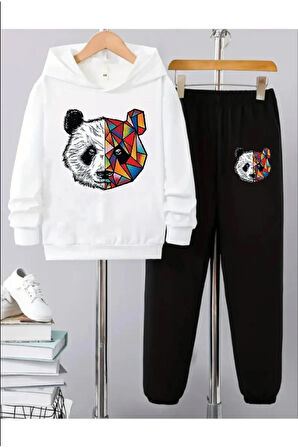 Erkek/Kız Çocuk Panda Baskılı Eşofman Takımı