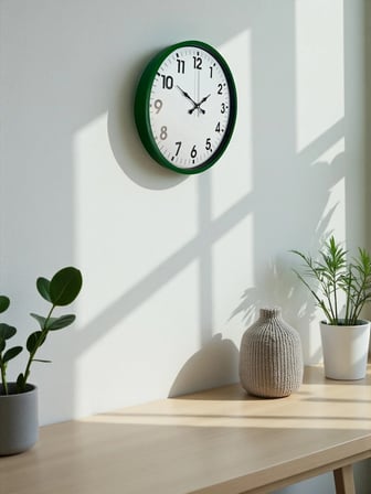 36 Cm Standart Yeşil Duvar Saati iegxx