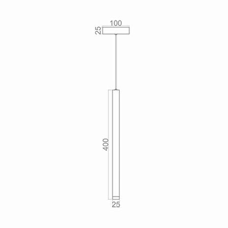 DCT83000-A 2W 3000K (Gün ışığı) 40cm Tek Boru Led Sarkıt Avize