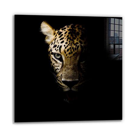 DCHCA4888 - Cam Baskı Kare Tablo / Leopar - 50 x 50 cm