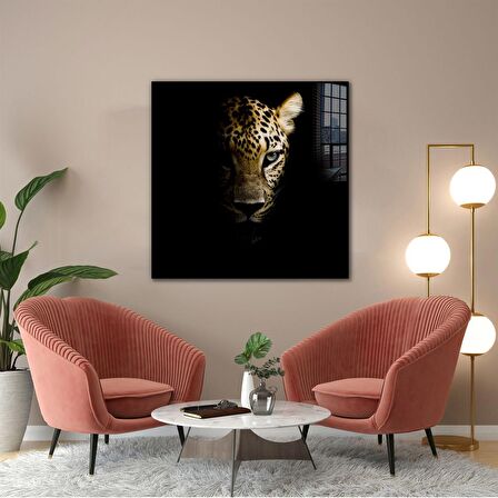 DCHCA4888 - Cam Baskı Kare Tablo / Leopar - 50 x 50 cm