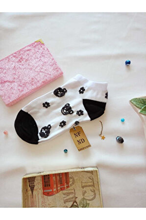 3 ÇİFT KADIN ÇORAP PATİK YUMUŞAK DİKİŞSİZ BURUN PAMUKLU KISA KONÇ DESENLİ ÇORABI 36-40