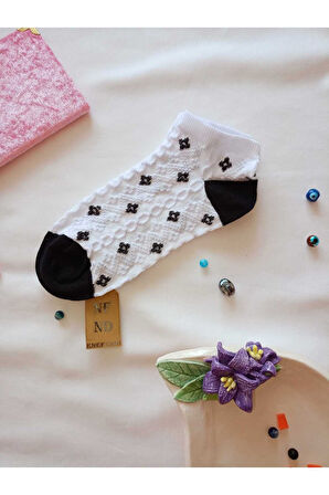 3 ÇİFT KADIN ÇORAP PATİK YUMUŞAK DİKİŞSİZ BURUN PAMUKLU KISA KONÇ DESENLİ ÇORABI 36-40