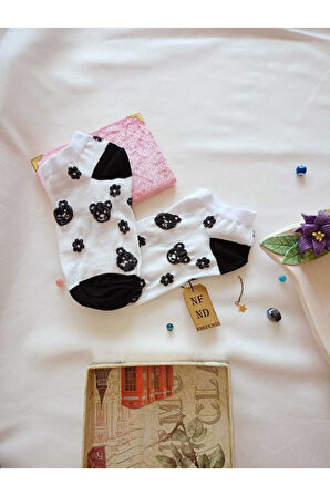 3 ÇİFT KADIN ÇORAP PATİK YUMUŞAK DİKİŞSİZ BURUN PAMUKLU KISA KONÇ DESENLİ ÇORABI 36-40