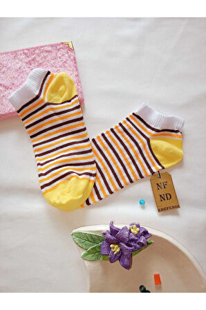 3 ÇİFT BURUN DİKİŞSİZ PATİK ÇORAP YUMUŞAK PAMUKLU KISA KONÇ DESENLİ KADIN ÇORABI 36-40