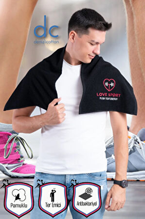 Nakışlı Spor Havlusu, Ter Emici Spor Havlusu, Fitness Havlusu, Antrenman Havlusu