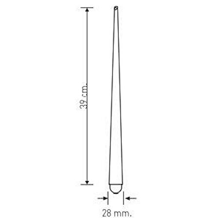 DCR3023 E14 Duylu 39cm Konik Boru Sarkıt