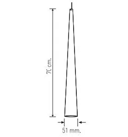 DCR3022E E27 Duylu 70cm Konik Boru Sarkıt