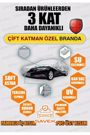Toyota Corolla Sedan 2001-2006 İle Uyumlu Araba Brandası , Lüx Kalite Miflonlu Oto Branda , Çadır Örtüsü