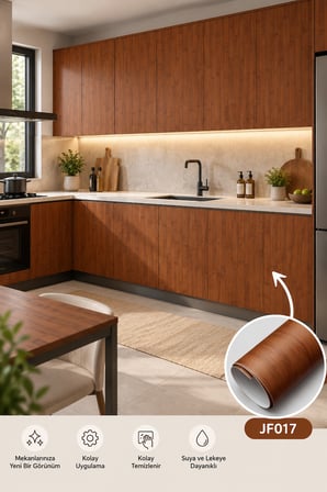 Deconitte Kendinden Yapışkanlı Koyu Ahşap Desenli Premium Mobilya Dolap Masa Tezgah Dekoratif Kaplama 60x100cm