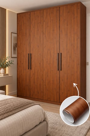 Deconitte Kendinden Yapışkanlı Koyu Ahşap Desenli Premium Mobilya Dolap Masa Tezgah Dekoratif Kaplama 60x100cm