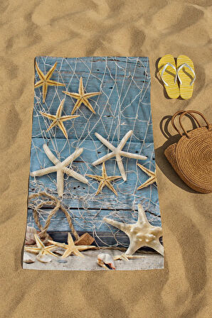 Plaj havlusu, Deniz Havlusu, Şezlong Havlusu, Baskılı Havlu, 80 x 150 cm