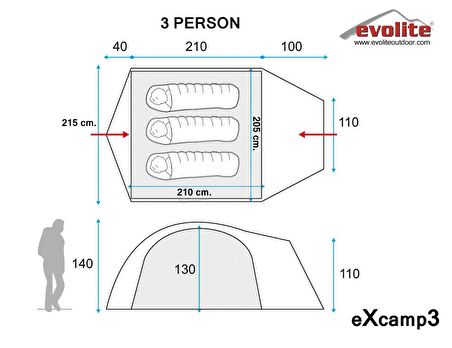 Evolite Excamp 3 Pro Çadır - 4 Mevsim