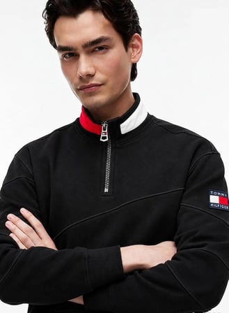 Tommy Hilfiger Dik Yaka Yarım Fermuarlı Sweatshirt
