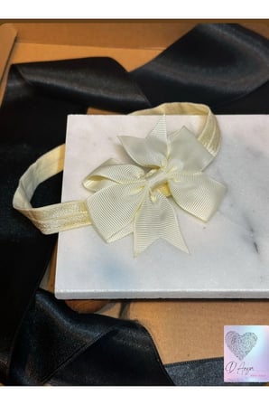 DD175 Kırık Beyaz Fiyonk Bebek & Çocuk Saç Bandı