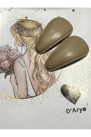 DD446 Deri Nude Vizon Renk Çıtçıt Toka Seti (2’li) Bebek Çocuk