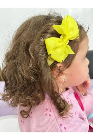 D’Arya Neon Sarı Büyük Fiyonk Bebek ve Kız Çocuk Saç Bandı – Kawaii Korean Style DD133